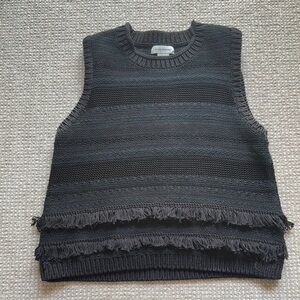 Club Monaco Black Sleeveless Sweater